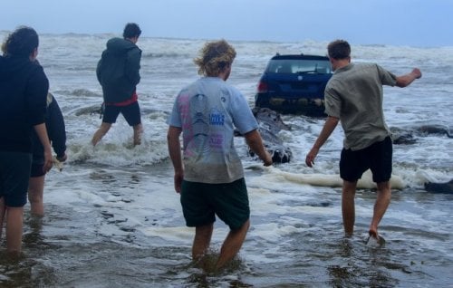A car washed out to sea during flash flooding in Wye River.