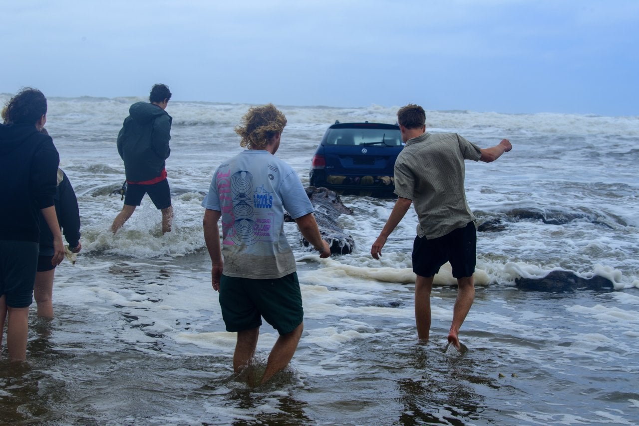 A car washed out to sea during flash flooding in Wye River.