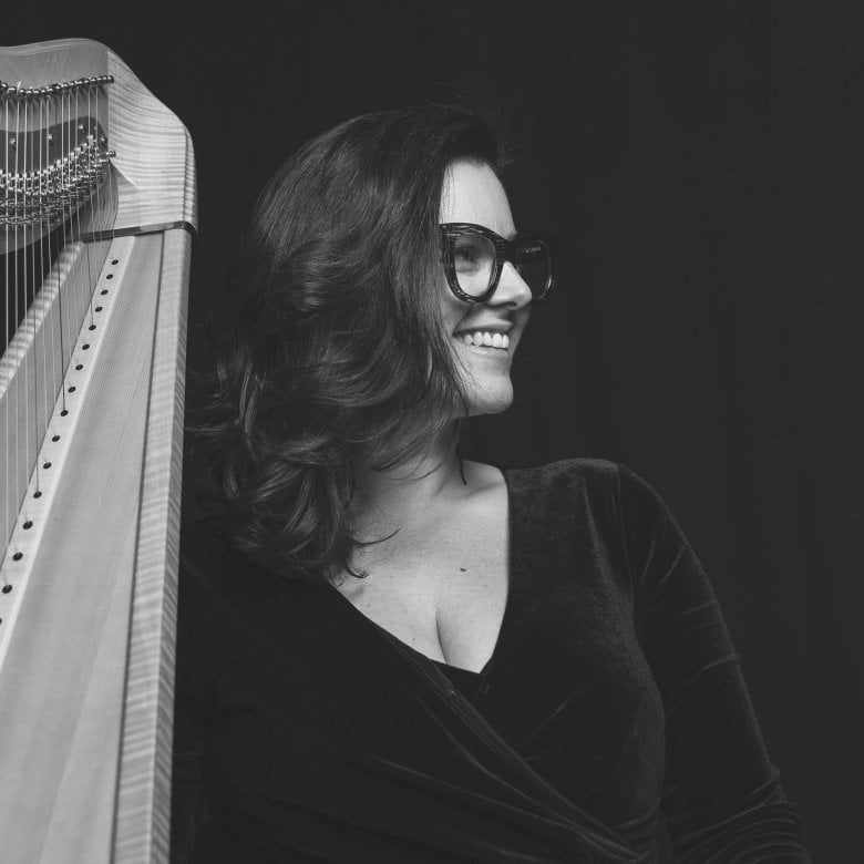 Harpist Emily Sanzaro.